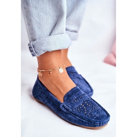 S.Barski Navy blue velúr áttört naplók LR92309 sötétkék