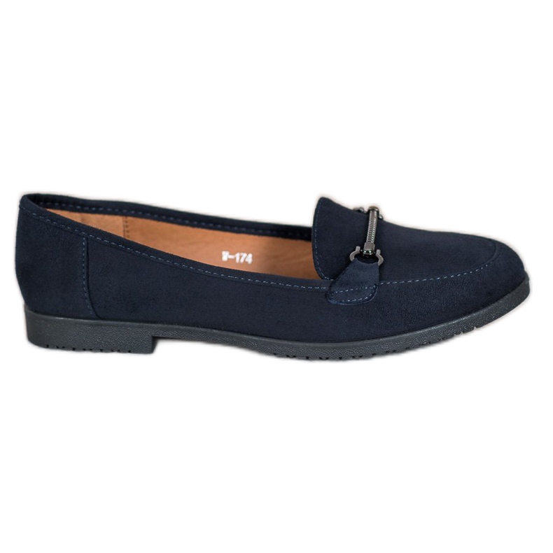 Miss Laura Navy Suede Shoes sötétkék