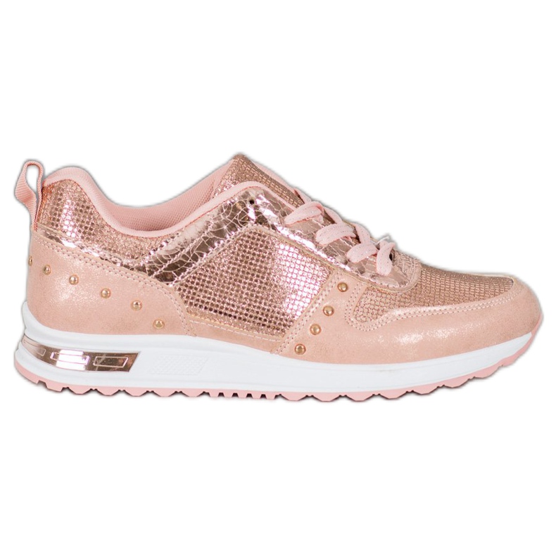 Emaks Fényes cipők a platformon rózsaszín sárga