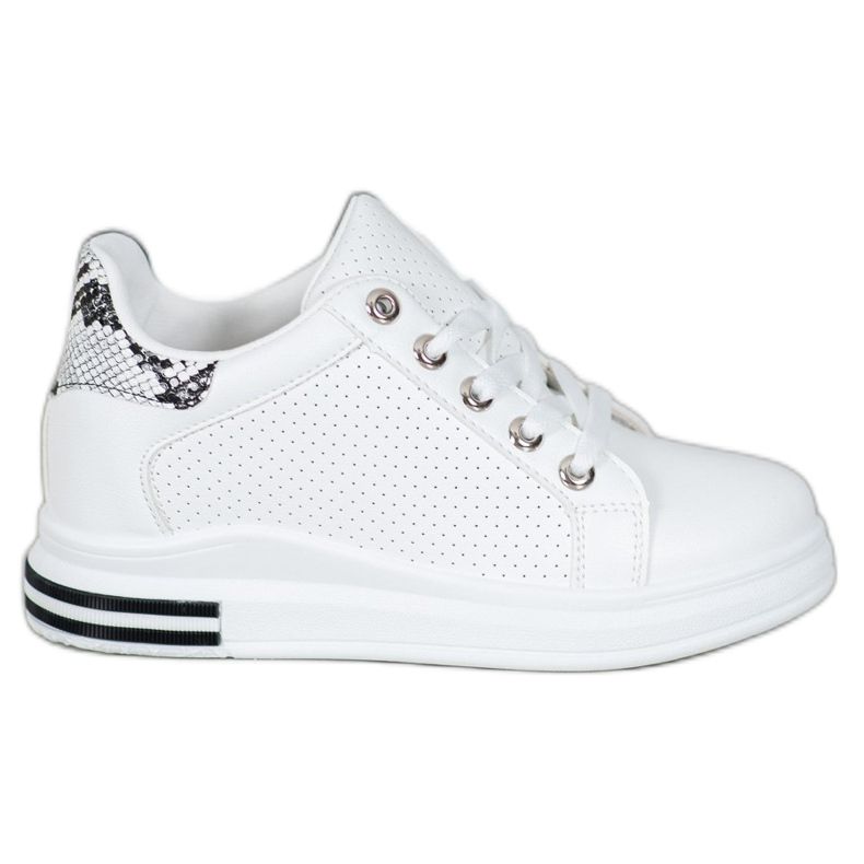 SHELOVET Áttört cipő rejtett ékkel fehér
