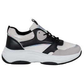 Ideal Shoes Alkalmi platform cipők fekete sokszínű sárga