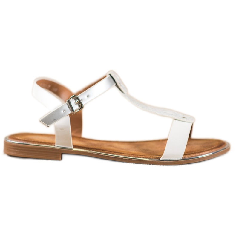 Small Swan Klasszikus szandál Eco bőrrel fehér