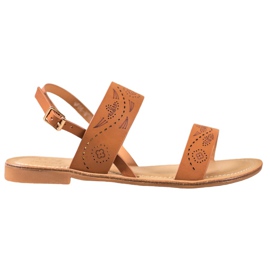 Small Swan Szandál áttört mintával barna