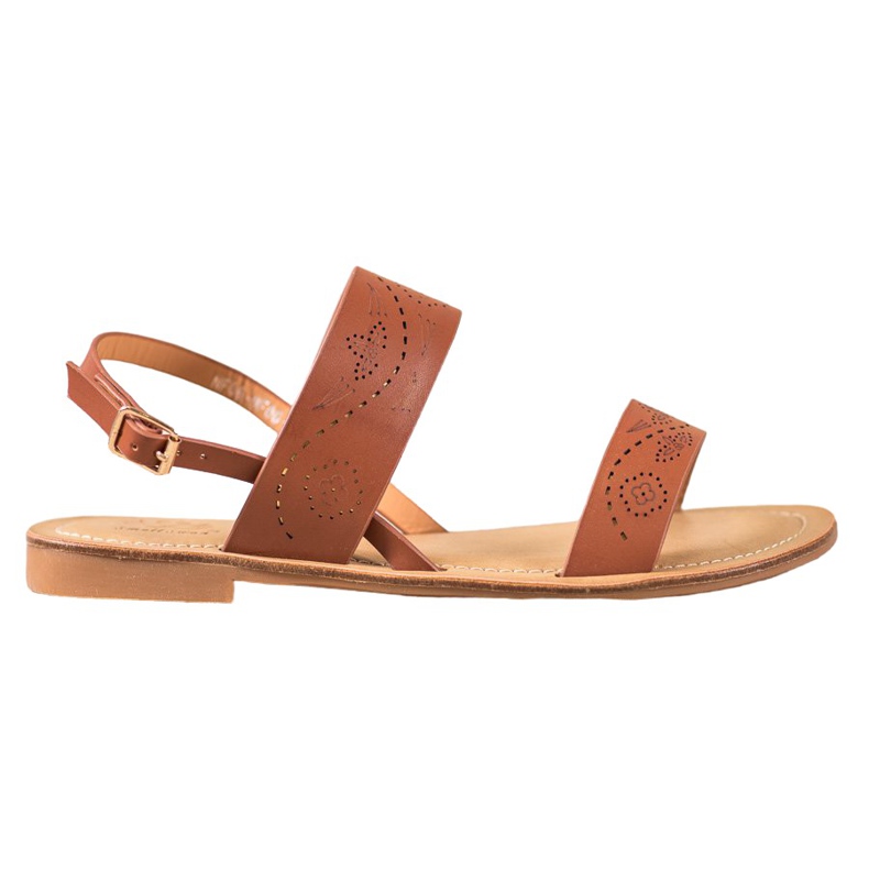 Small Swan Szandál áttört mintával barna