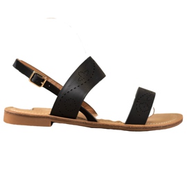 Small Swan Szandál áttört mintával fekete