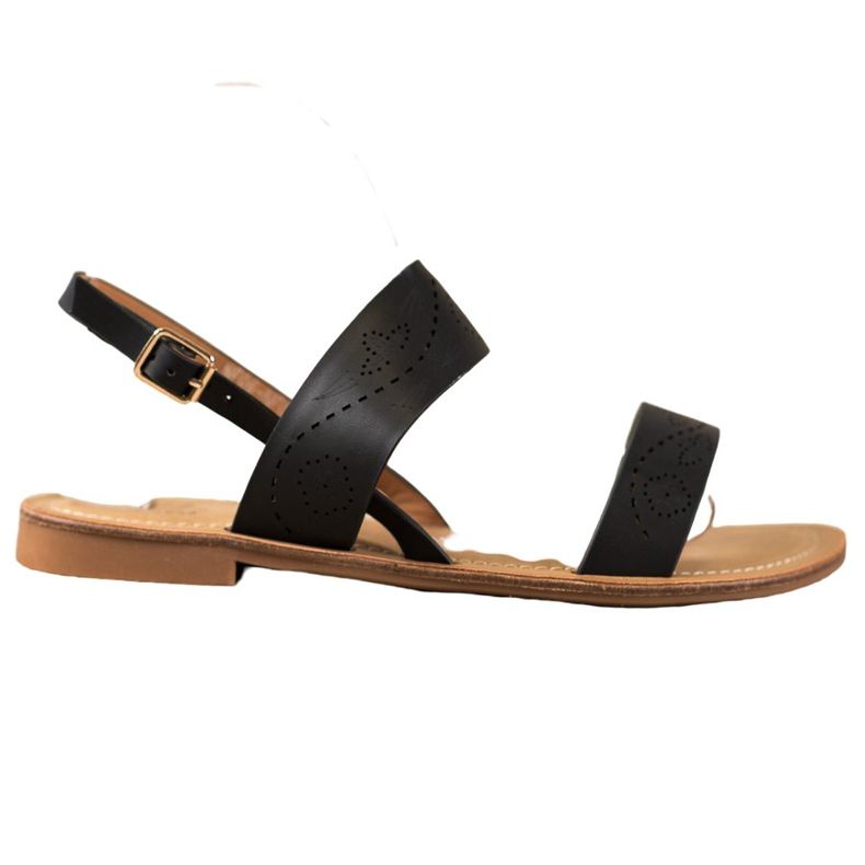 Small Swan Szandál áttört mintával fekete