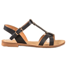 Small Swan Elegáns fekete szandál