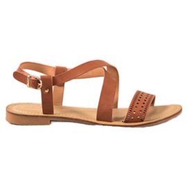 Small Swan Barna szandál Eco bőrrel