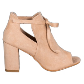 Kötött Open Toe VINCEZA csizma bézs