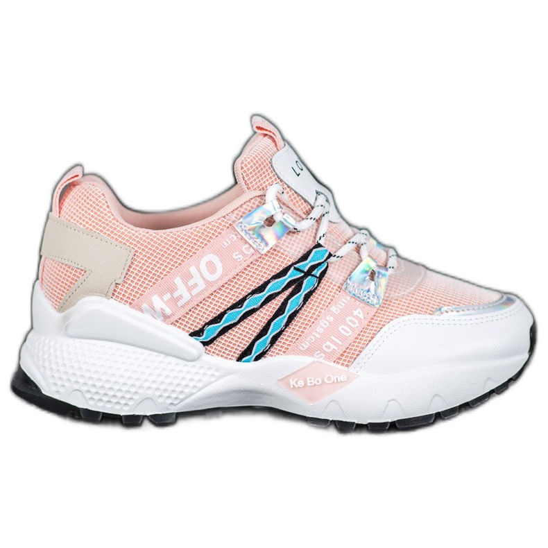 Bona Love Mesh Cipők fehér rózsaszín