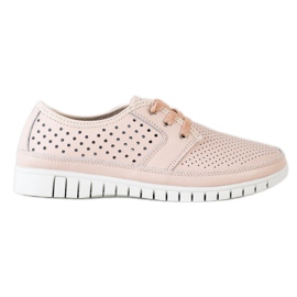 Kylie Leather Brogues a platformon rózsaszín