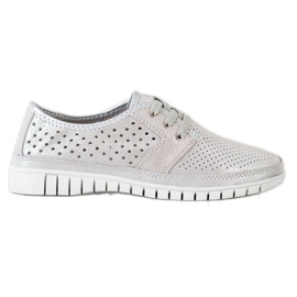 Kylie Leather Brogues a platformon szürke