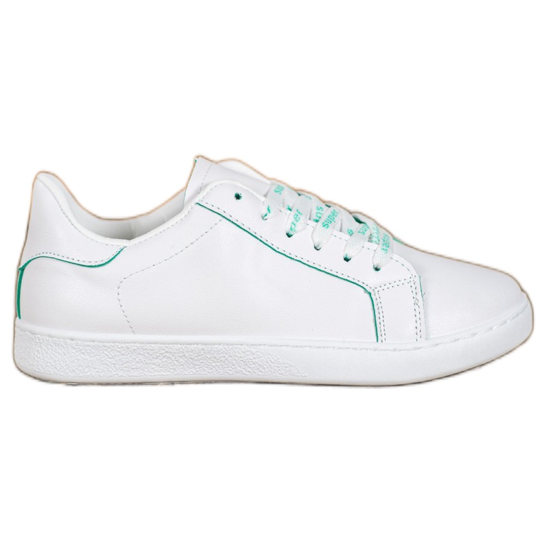 SHELOVET Szuper sportcipő fehér zöld