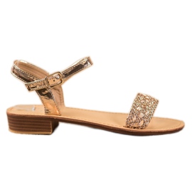 Small Swan Elegáns fonott szandál sárga Small Swan Elegáns fonott szandál sárga