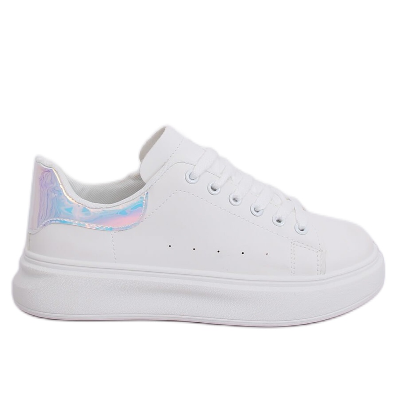 Fehér holografikus női cipők A88-63 ezüst