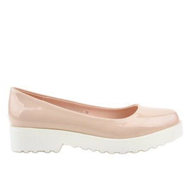 Bézs, csúszás ék cipő BJ6223-3