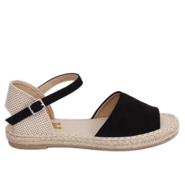 Fekete BB28P Fekete espadrilles barna