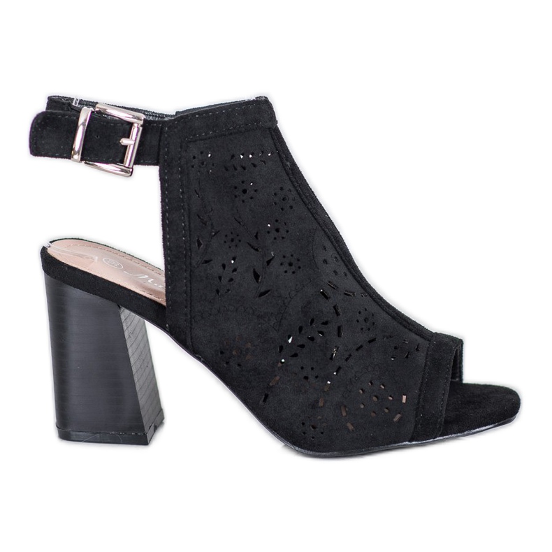 Mannika Beépített áttört szandál fekete