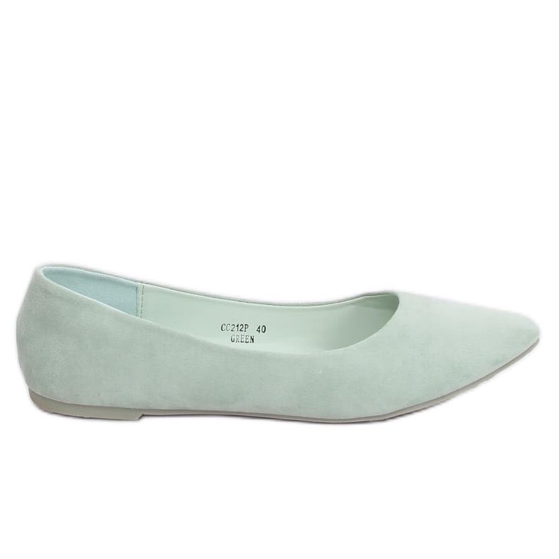 Balerinák sima velúr celadon CC212P Green zöld