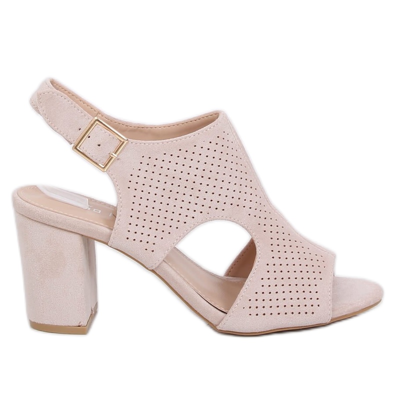 Bézs magas sarkú szandál 99-33A Bézs