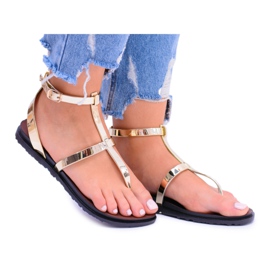 Lu Boo Golden Mirror szandál római japán aranysárga