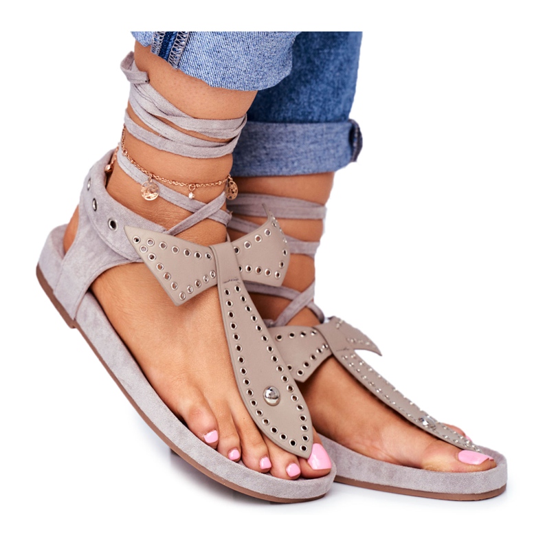 Lu Boo Női szürke kötött szandál japán Mara