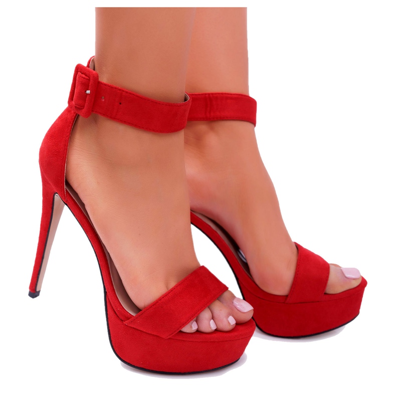 NFR Női szandál magas sarkú Platform Red Welbos piros