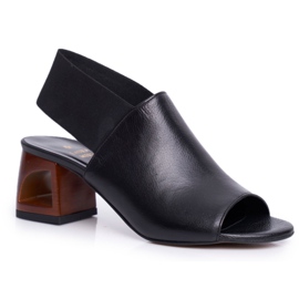 Szandálok egy bárban Laura Messi 1919 Bőr fekete Grehno