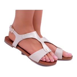 S.Barski Női lapos arany Verner szandál aranysárga