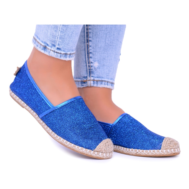Lu Boo Búzavirág női espadrilles Slip On Brocade Miravet kék