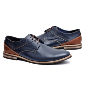 Bednarek Polish Shoes Férfi Brogues Bednarek Elegáns bőr Navy Blue Marcelo sötétkék