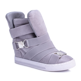 Női Lu Boo cipők, rugalmas szalagokkal, szürke szivattyúkkal Női Lu Boo cipők, rugalmas szalagokkal, szürke szivattyúkkal