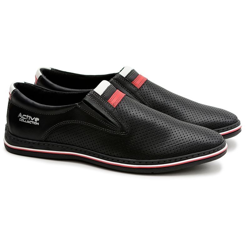 Joker Bőr Férfi Fekete Slip-On Cipő Mello