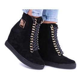 Női cipők Lu Boo láncokkal Velúr Fekete Monica Női cipők Lu Boo láncokkal Velúr Fekete Monica