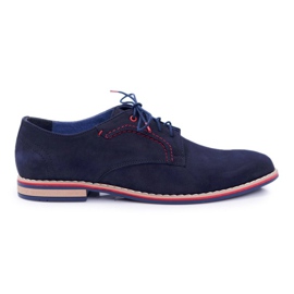 Bednarek Polish Shoes Férfi Brogues Bednarek Elegáns Nubuk Bőr Navy Blue Pietro sötétkék