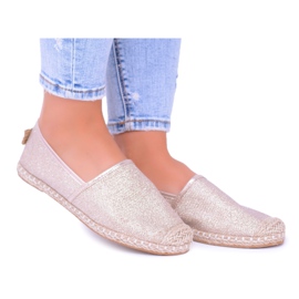 Lu Boo Golden Glitter női espadrilles Slip On Miravet aranysárga Lu Boo Golden Glitter női espadrilles Slip On Miravet aranysárga