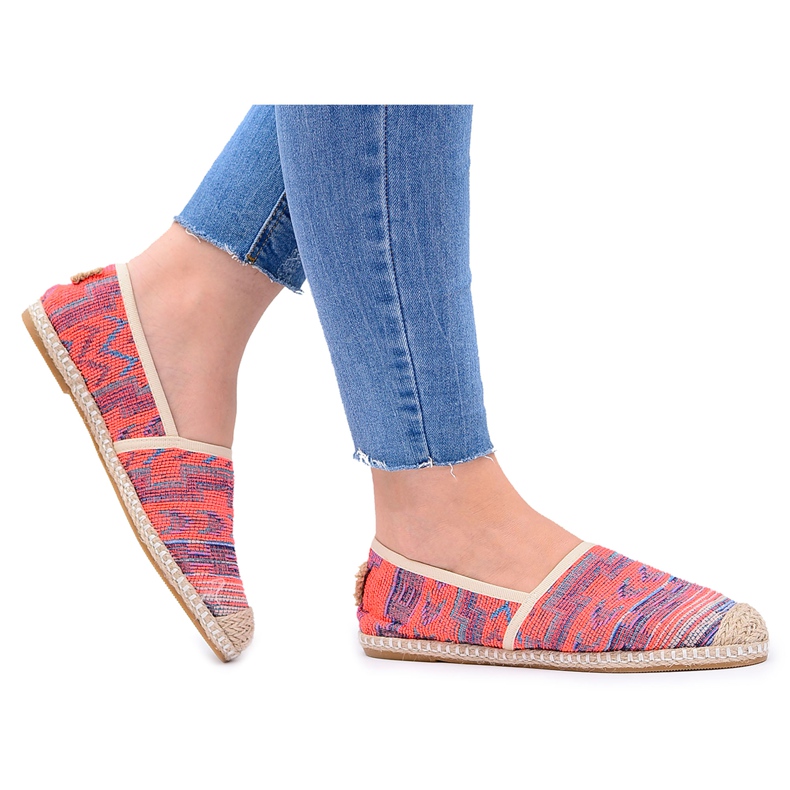 Lu Boo | Női vászon espadrilles azték Coral Bimbi rózsaszín