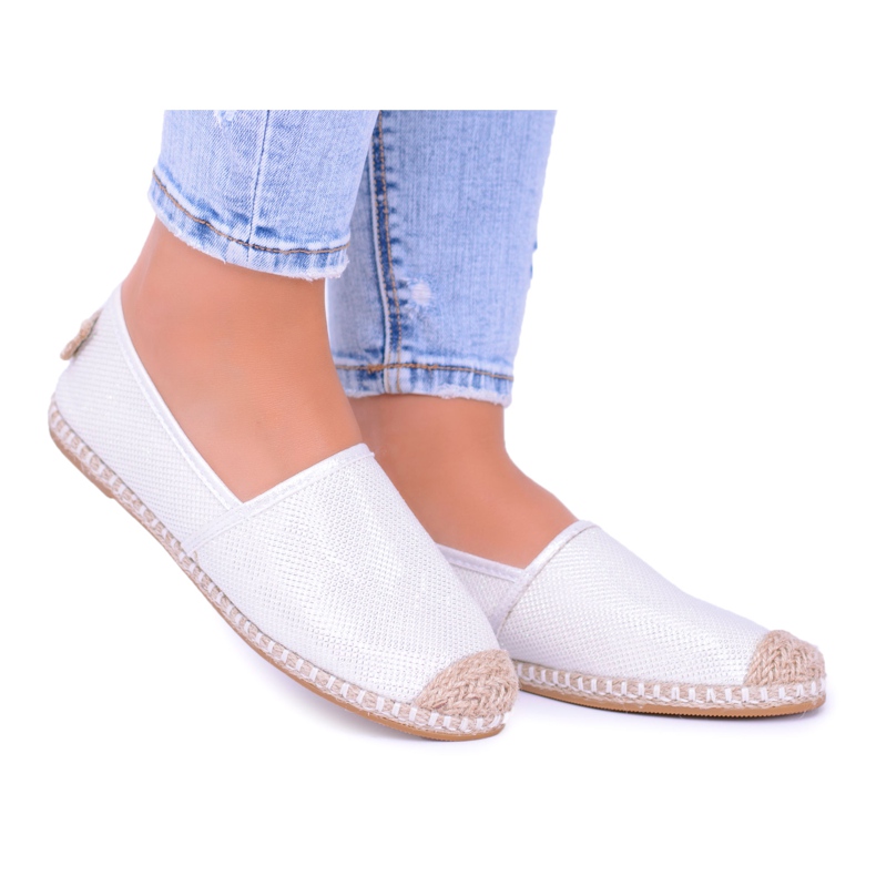 Lu Boo White női espadrilles Slip On Brocade Miravet fehér Lu Boo White női espadrilles Slip On Brocade Miravet fehér