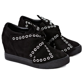 Női cipők Wedge Lu Boo Black Margo fekete