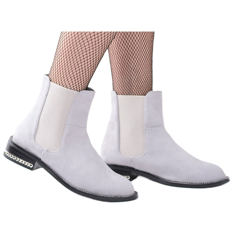 Női szürke csizma Jodhpur csizma láncokkal Lu Boo Tennes