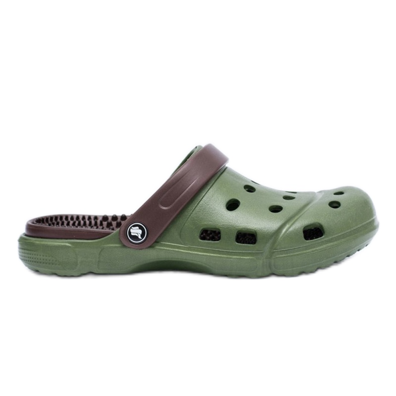 Flameshoes Férfi kerti papucs Kroks Eva Green barna zöld