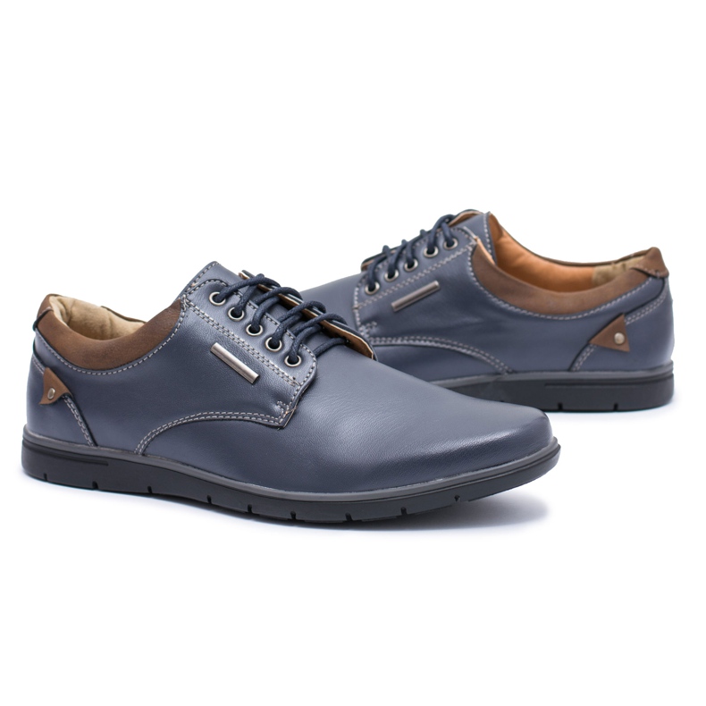 Férfi Efrato Navy Blue Brogues sötétkék