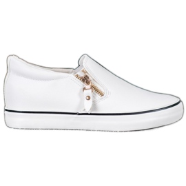 SHELOVET Fehér cipők cipzárral