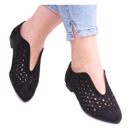 Lu Boo Black Suede Női Slip-on Synthia cipő fekete