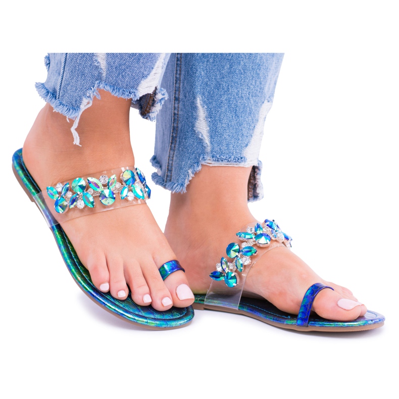 Lu Boo Elegáns benzinpapucs flitteres Tanut sokszínű