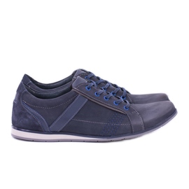 KOMODO Férfi Denali Navy Blue Leather Brogues sötétkék