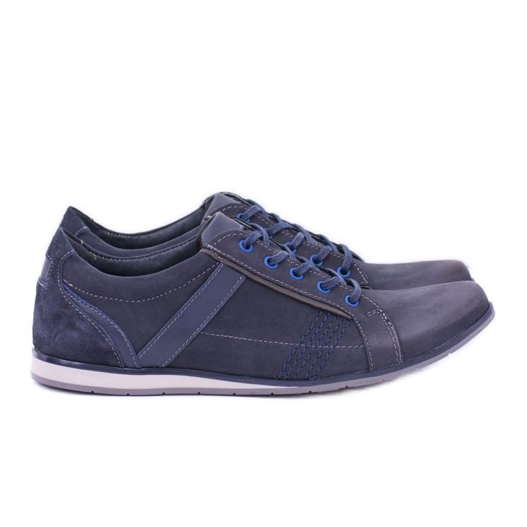 KOMODO Férfi Denali Navy Blue Leather Brogues sötétkék
