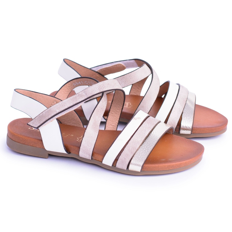 S.Barski Gyermek fehér szandál tépőzárral LittleReneto