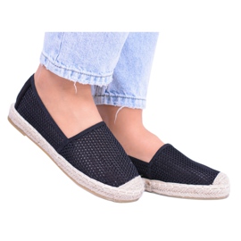 Női fekete perforált espadrilles Asumi Női fekete perforált espadrilles Asumi