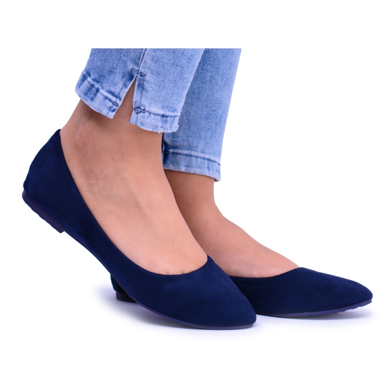 SEA Navy Blue női balerinák Suede Bueno sötétkék